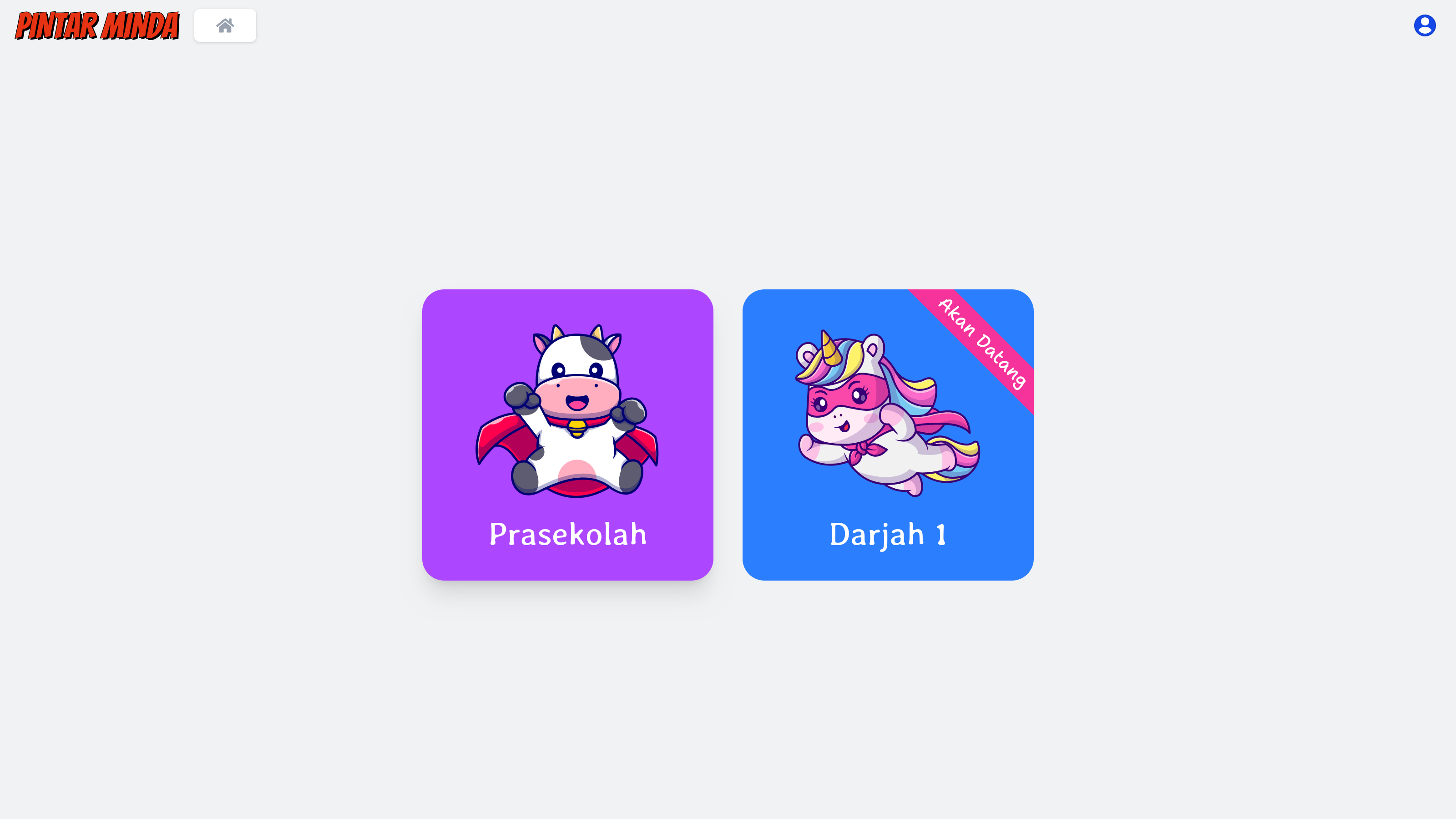 Student App showing list of learning levels
